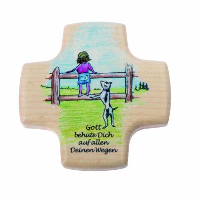 Wooden cross for children, well protected