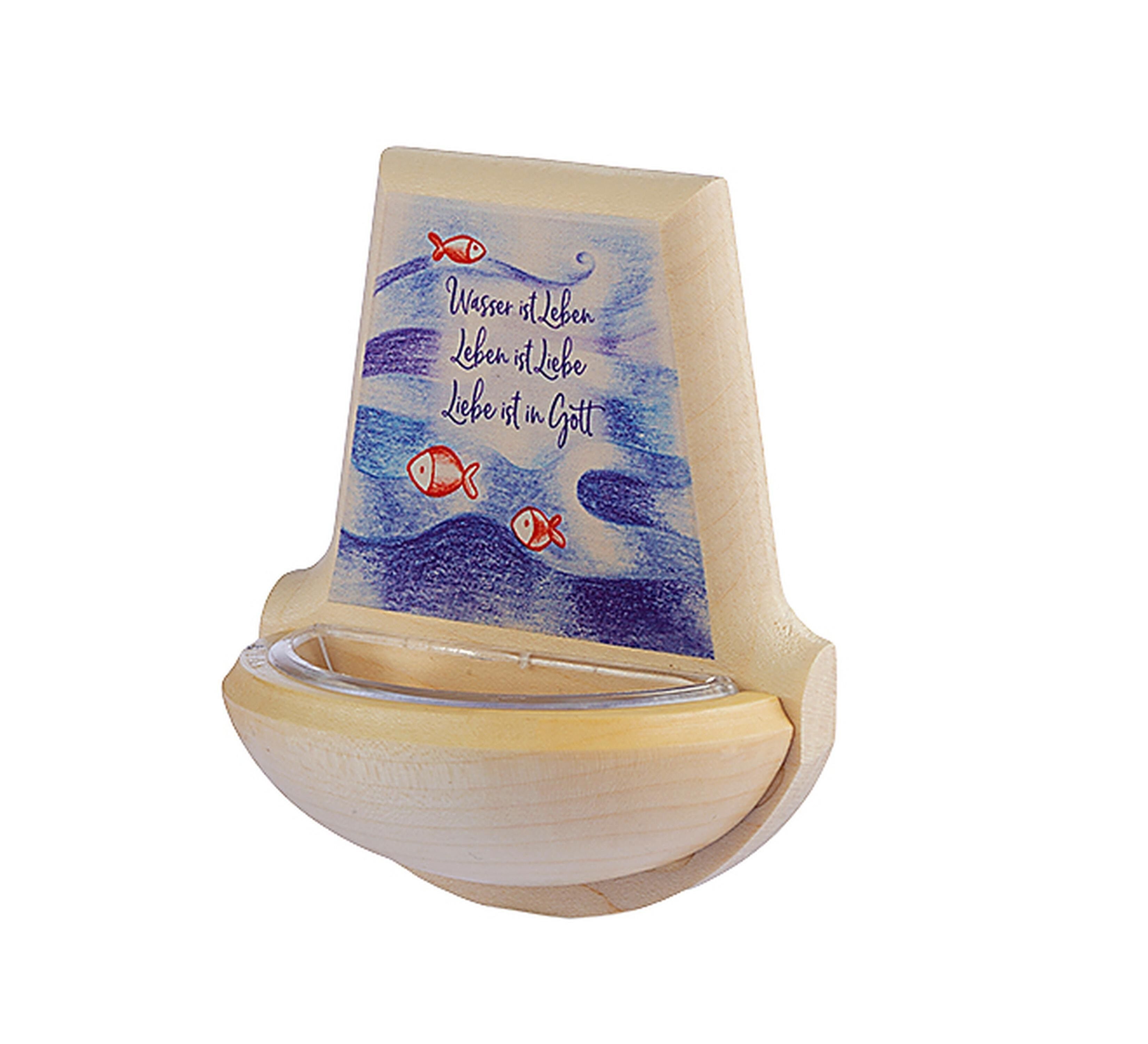 Calderone per acquasantiera in legno da parete, acqua