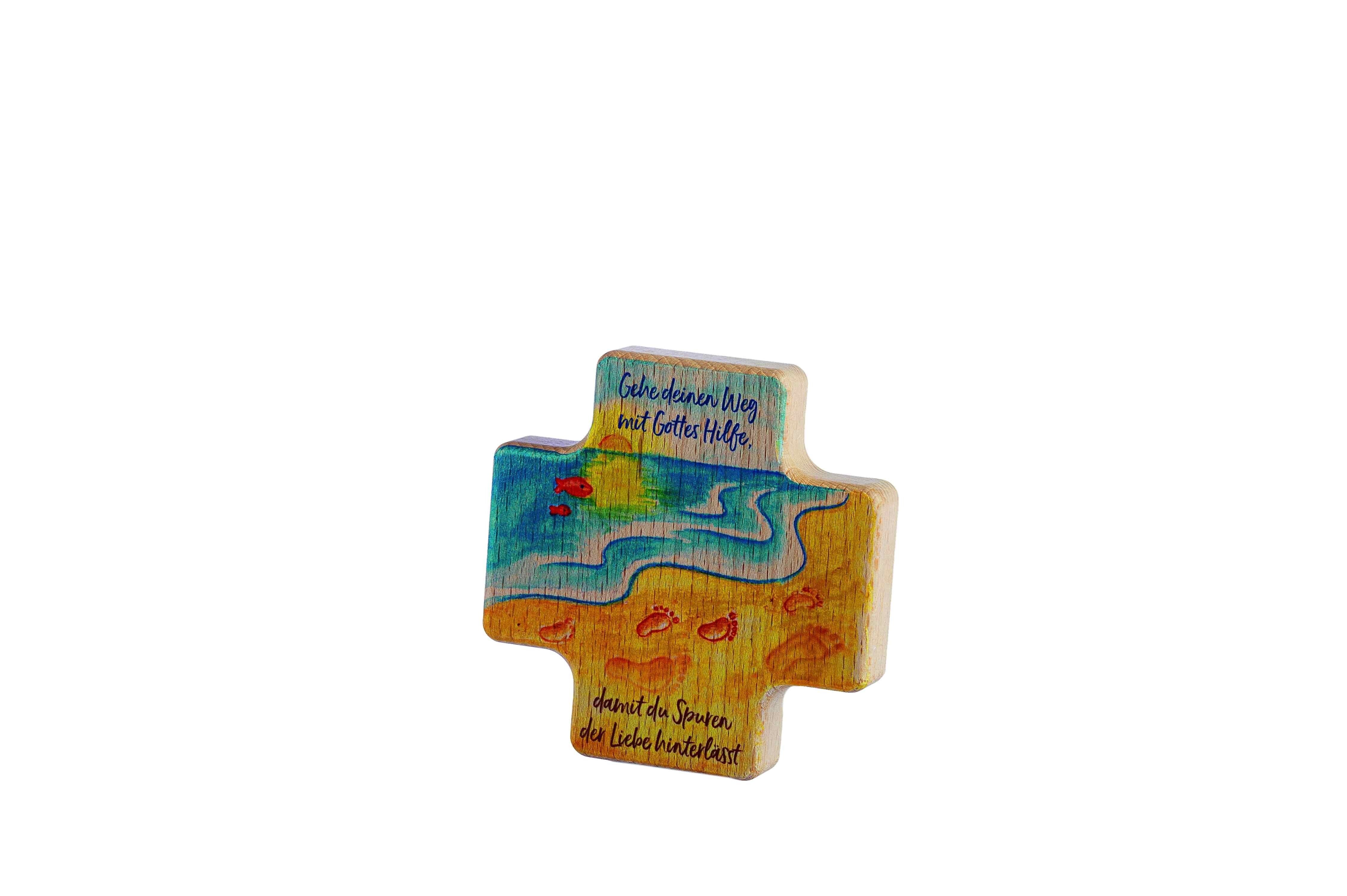 Croce di legno per bambini, impronte