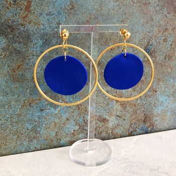 Boucle d'oreille Arlo Cobalt Circle & Large Hoop Ball 2