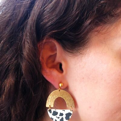Boucles d'oreilles tige boule texturée Jasmine Dalmatien