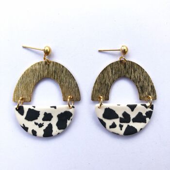 Boucles d'oreilles tige boule texturée Jasmine Dalmatien 2