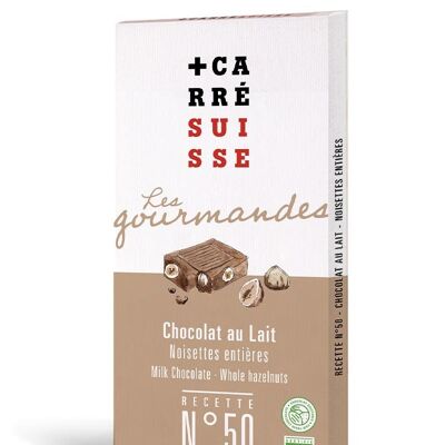 N ° 50 - Milk chocolate bar & whole hazelnuts - ORGANIC & fair trade, 100g
