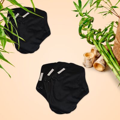 Normal flows (3 protections/box) | "Essential" Black | Reusable Sanitary Napkins