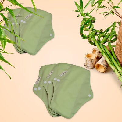 Normal flows (3 protections/box) | "Essential" Green | Reusable Sanitary Napkins