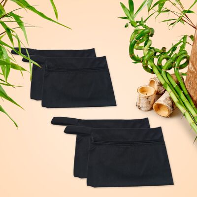 Set of 2 airtight pouches | Black | for washable sanitary napkins