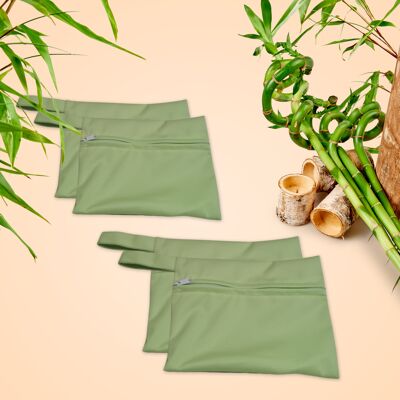 Paquetes de 2 bolsas herméticas | Verde | para toallas higiénicas lavables