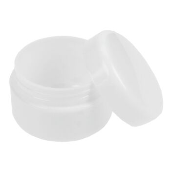 Pot cosmétique, plastique, blanc, pour 6 ml, Ø 2,9 cm, hauteur: 2 cm 1