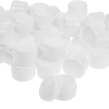 Pot cosmétique, plastique, blanc, pour 6 ml, Ø 2,9 cm, hauteur: 2 cm 3