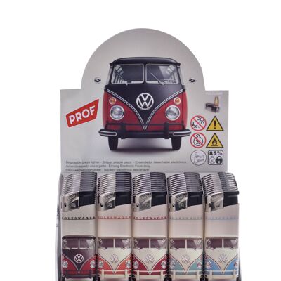 VW-Display mit 50 elektronischen Feuerzeugen