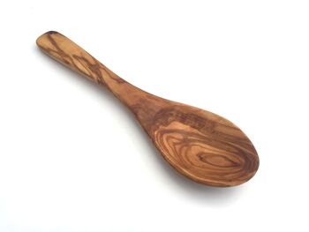 Cuillère à riz ovale manche large 26 cm en bois d'olivier 1