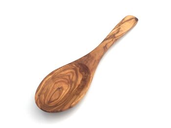 Cuillère à riz ovale manche large 26 cm en bois d'olivier 2