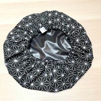 Bonnet de douche et soin "origami noir" 2