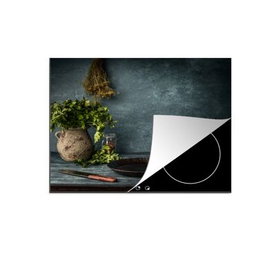 Inductiebeschermer - 65x52 cm - Rustieke tafel in de keuken