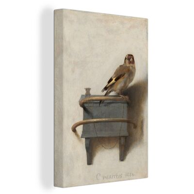 Canvas Schilderij - 40x60 cm - Het puttertje - Carel Fabritius