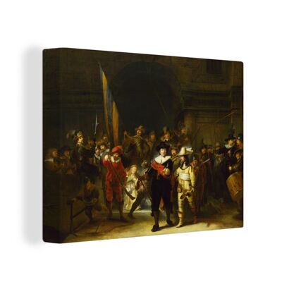 Canvas Schilderij - 160x120 cm - De Nachtwacht - Rembrandt van Rijn