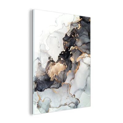 Glasschilderij - 120x160 cm - Marmer - Abstract - Luxe