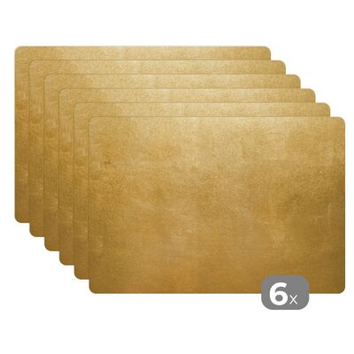 Placemats - 6 stuks - 45x30 cm - Gouden achtergrond