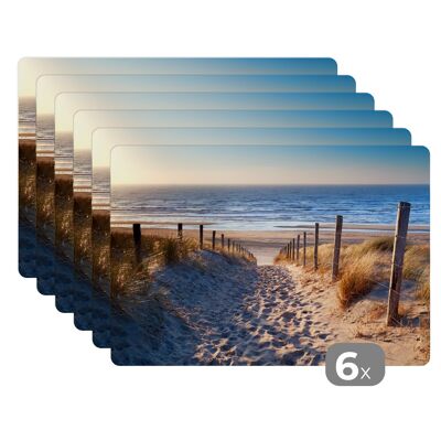 Placemats - 6 stuks - 45x30 cm - Strand - Zee - Nederland