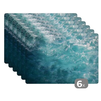 Placemats - 6 stuks - 45x30 cm - Zee - Water - Turquoise