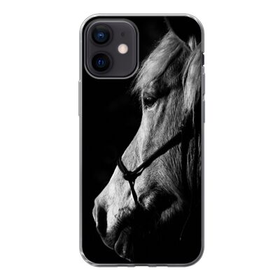 Hoesje voor iPhone 12 - Paard - Halster - Licht - Siliconen