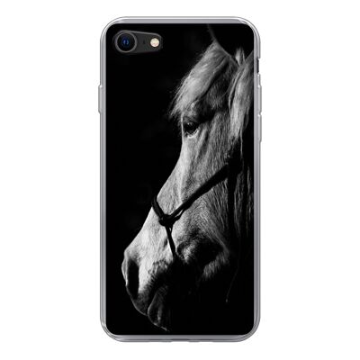 Hoesje voor iPhone 8 - Paard - Halster - Licht - Siliconen