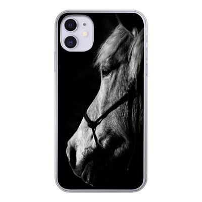 Hoesje voor iPhone 11 - Paard - Halster - Licht - Siliconen