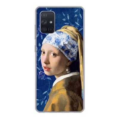 Hoesje voor Samsung Galaxy A51 - Meisje met de parel - Delfts Blauw - Vermeer - Siliconen