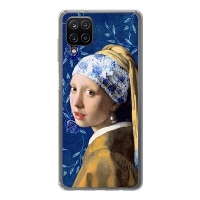 Hoesje voor Samsung Galaxy A12 - Meisje met de parel - Delfts Blauw - Vermeer - Siliconen