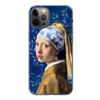 Hoesje voor iPhone 13 Pro - Meisje met de parel - Delfts Blauw - Vermeer - Siliconen