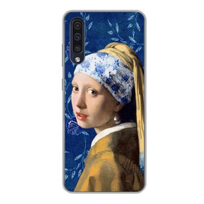 Hoesje voor Samsung Galaxy A50 - Meisje met de parel - Delfts Blauw - Vermeer - Siliconen