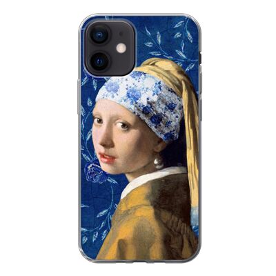 Hoesje voor iPhone 12 - Meisje met de parel - Delfts Blauw - Vermeer - Siliconen