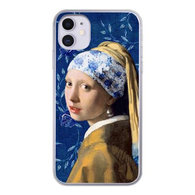 Hoesje voor iPhone 11 - Meisje met de parel - Delfts Blauw - Vermeer - Siliconen