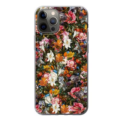 Hoesje voor iPhone 13 Pro - Bloemen - Vlinder - Kunst - Siliconen