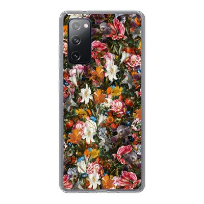 Hoesje voor Samsung Galaxy S20 FE - Bloemen - Vlinder - Kunst - Siliconen