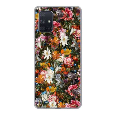 Hoesje voor Samsung Galaxy A51 - Bloemen - Vlinder - Kunst - Siliconen