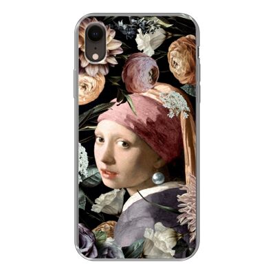 Hoesje voor iPhone XR - Meisje met de parel - Bloemen - Vermeer - Siliconen