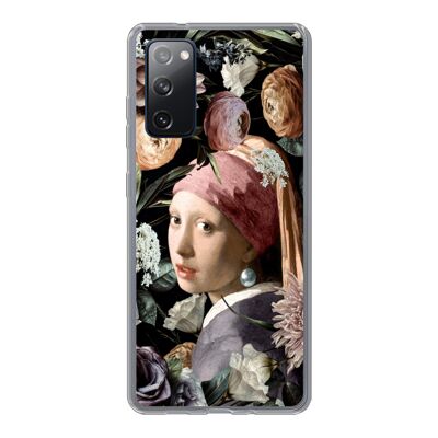 Hoesje voor Samsung Galaxy S20 FE - Meisje met de parel - Bloemen - Vermeer - Siliconen