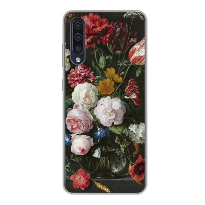 Hoesje voor Samsung Galaxy A50 - Stilleven met bloemen in een glazen vaas - Schilderij van Jan Davidsz. de Heem - Siliconen