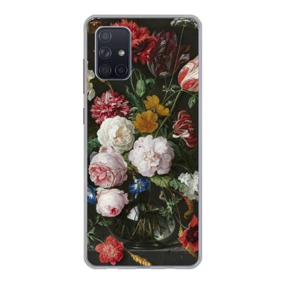 Hoesje voor Samsung Galaxy A51 - Stilleven met bloemen in een glazen vaas - Schilderij van Jan Davidsz. de Heem - Siliconen