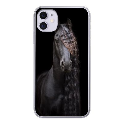 Hoesje voor iPhone 11 - Paard - Fries - Manen - Siliconen