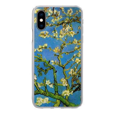 Hoesje voor iPhone X - Amandelbloessem - Vincent van Gogh - Siliconen