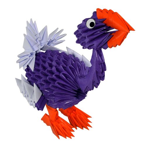 DODO Made with the technique 3D modular origami Size -  13 x 14 cm.