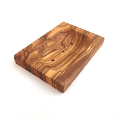 Jabonera Jabonera rectangular de madera de olivo