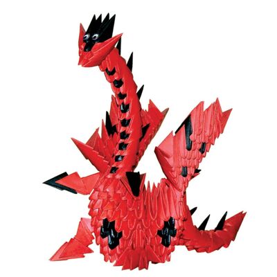 DRAGO ROSSO Realizzato con la tecnica dell'origami modulare 3D Dimensioni - 15 x 15 cm.