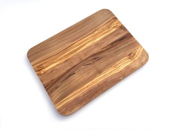 Planche de service rectangulaire arrondie longueur 40 cm en bois d'olivier 5