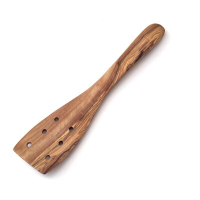 Spatola con fori lunghezza 30 cm in legno d'ulivo