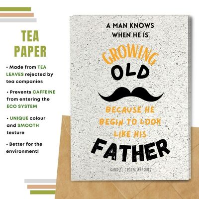 Handmade Eco Friendly Birthday Quote Cards | Sustainable Birthday Cards | Made With Plantable Seed Paper, Banana Paper, Elephant Poo Paper, Coffee Paper, Cotton Paper, Lemongrass Paper and more | Pack of 8 Greeting Cards | Like Father Like Son