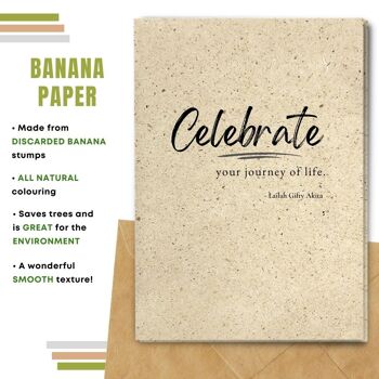 Cartes de citation d'anniversaire écologiques faites à la main | Fabriqué avec du papier de graines à planter, du papier banane, du papier caca d'éléphant, du papier café, du papier coton, du papier citronnelle et plus encore | Lot de 8 cartes de vœux | Célébrez votre parcours de vie 7