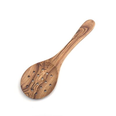 Slotted spoon 30 cm Extra wide slotted spoon made of olive wood